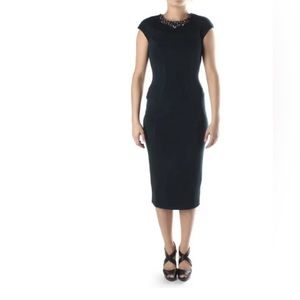 TED BAKER DARDEE EMBELLISHED BLACK BODYCON DRESS 1 / US 4